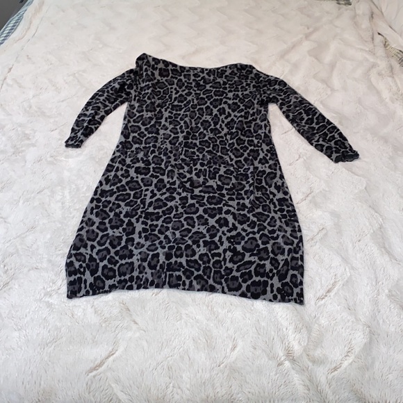 Banana Republic Cheetah print cotton viscose blend sweater dress NWOT. size XS - Picture 3 of 14